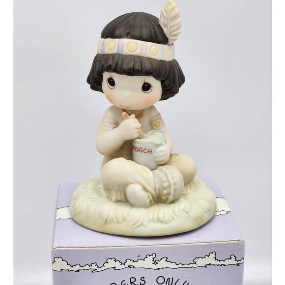 Precious Moments Figurine Lord Keep Me In Teepee Top Shape 1991 Vintage Box Tag - Picture 1 of 11